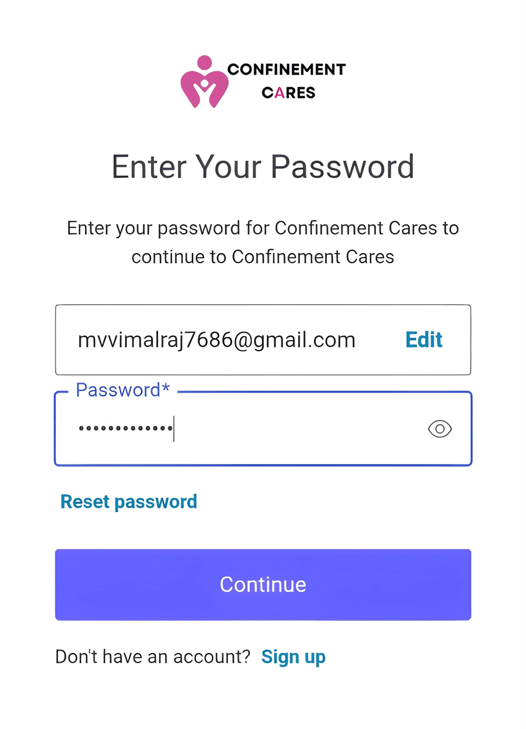 Login with new password